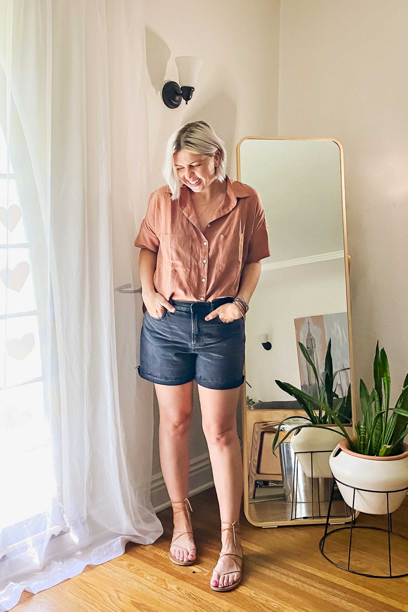 tradlands cameo box top, midsize outfits, capsule wardrobe