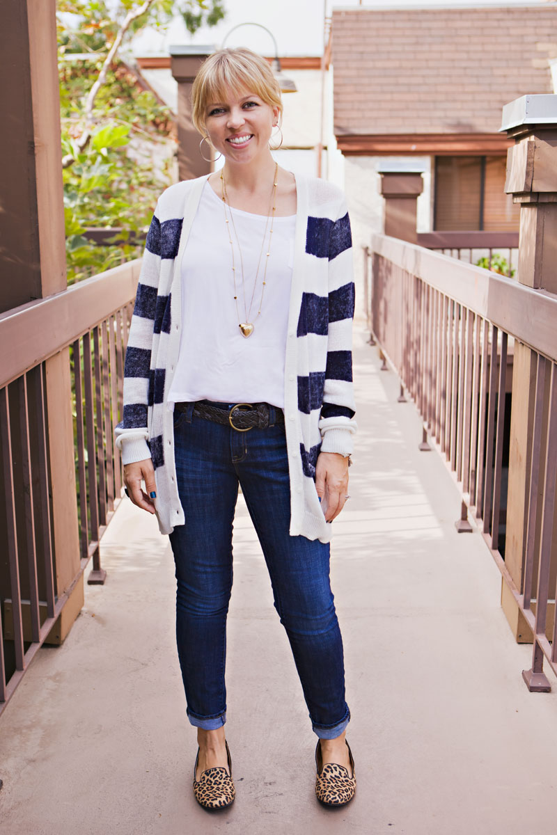 Stripey Sweater + Leopard Shoes - THIS MOM'S GONNA SNAP!