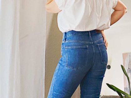 White Button Up and Jeans